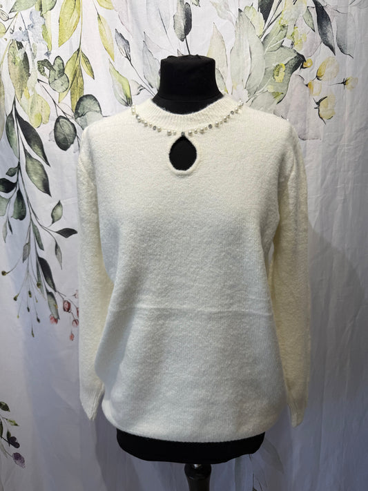 Embellished Neck Knit