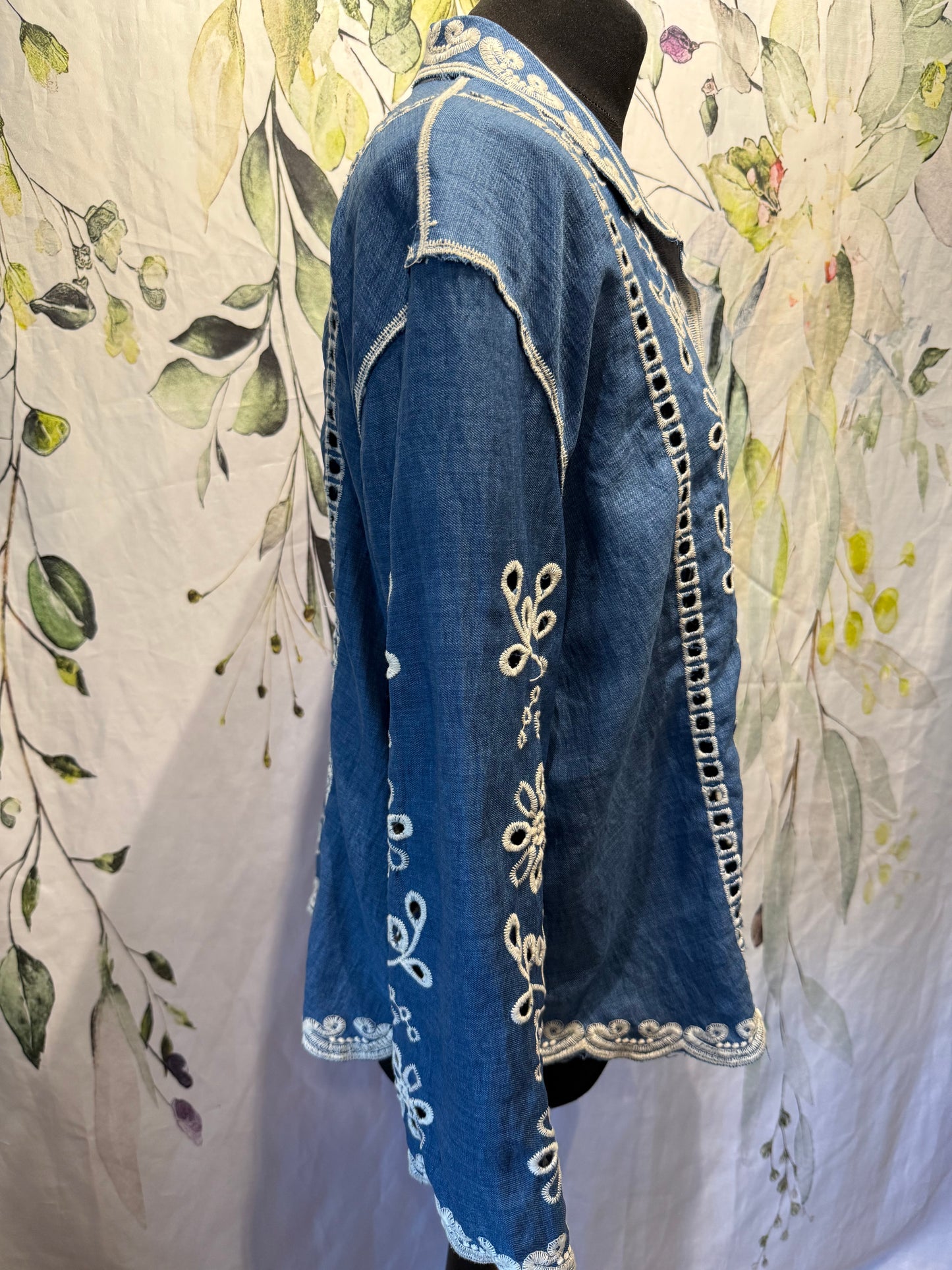 Embroidered Shirt Jacket
