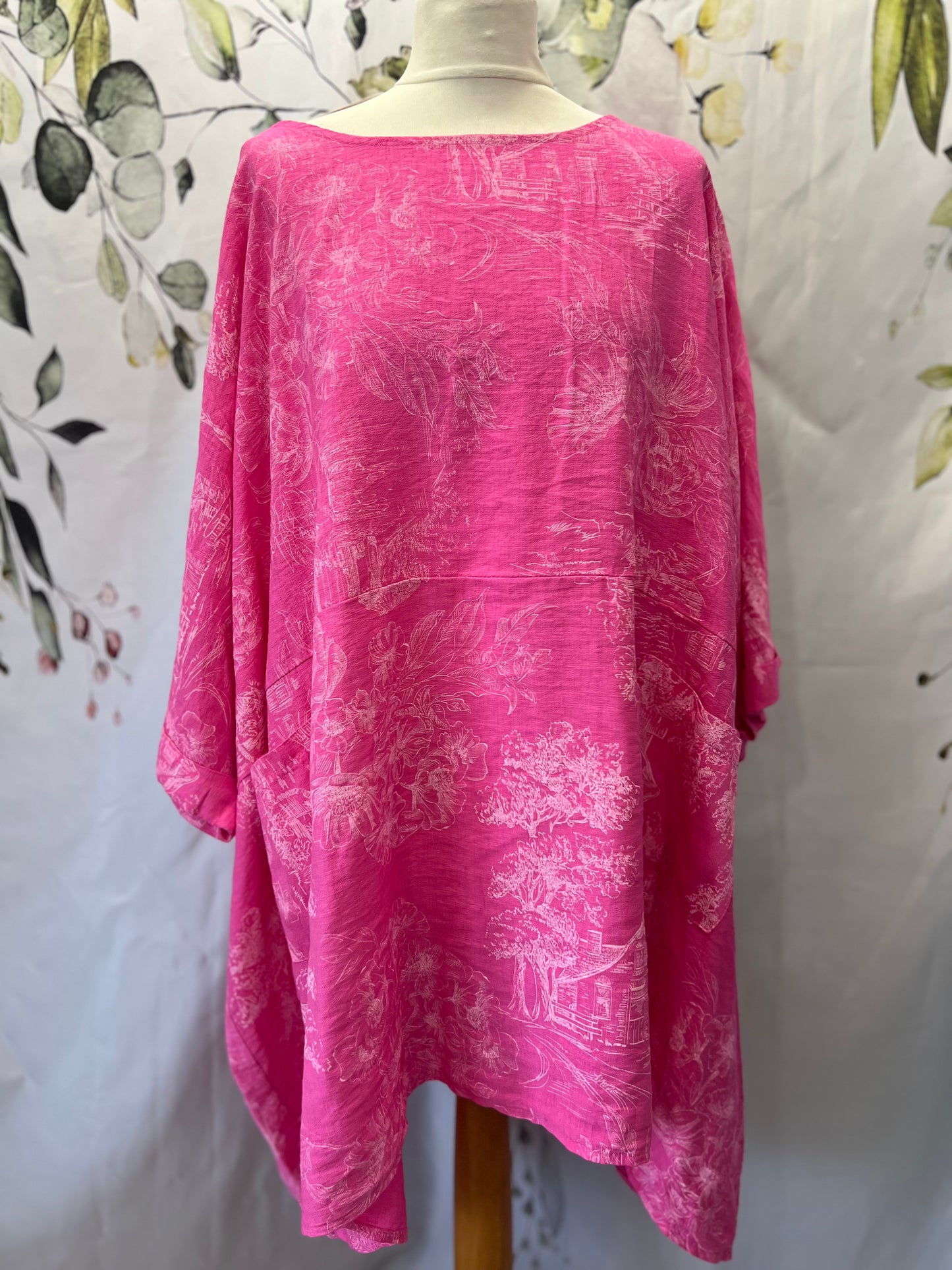 Lotus Print Oversized Top