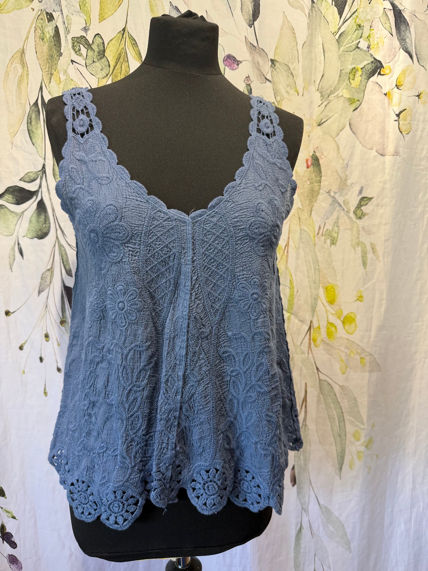 Embroidered Cotton Vest Top