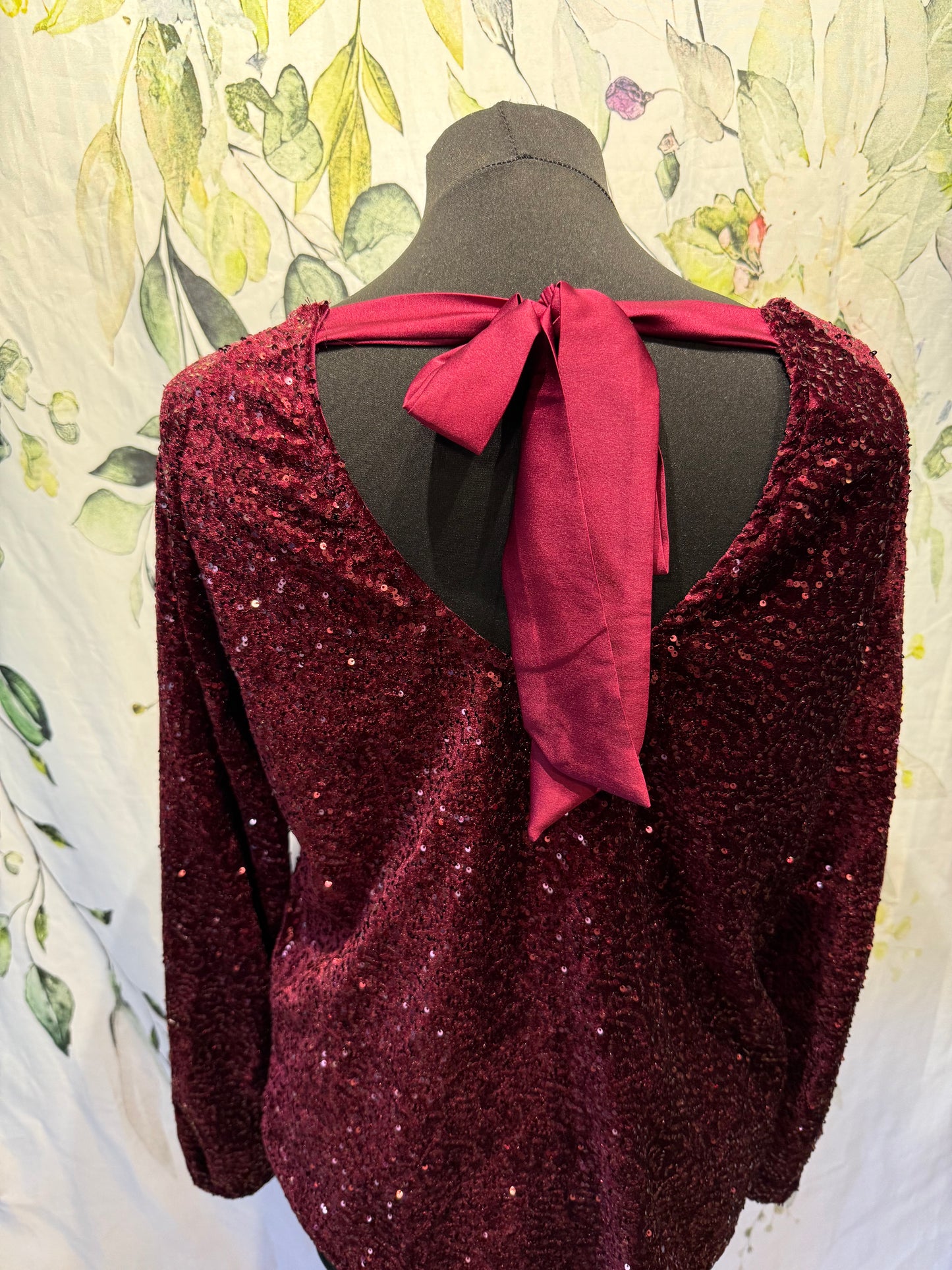 Sequin Top with Bow