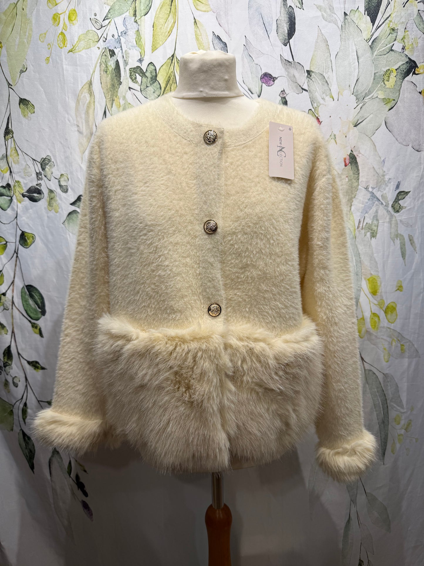 Faux Fur Trimmed Cardi