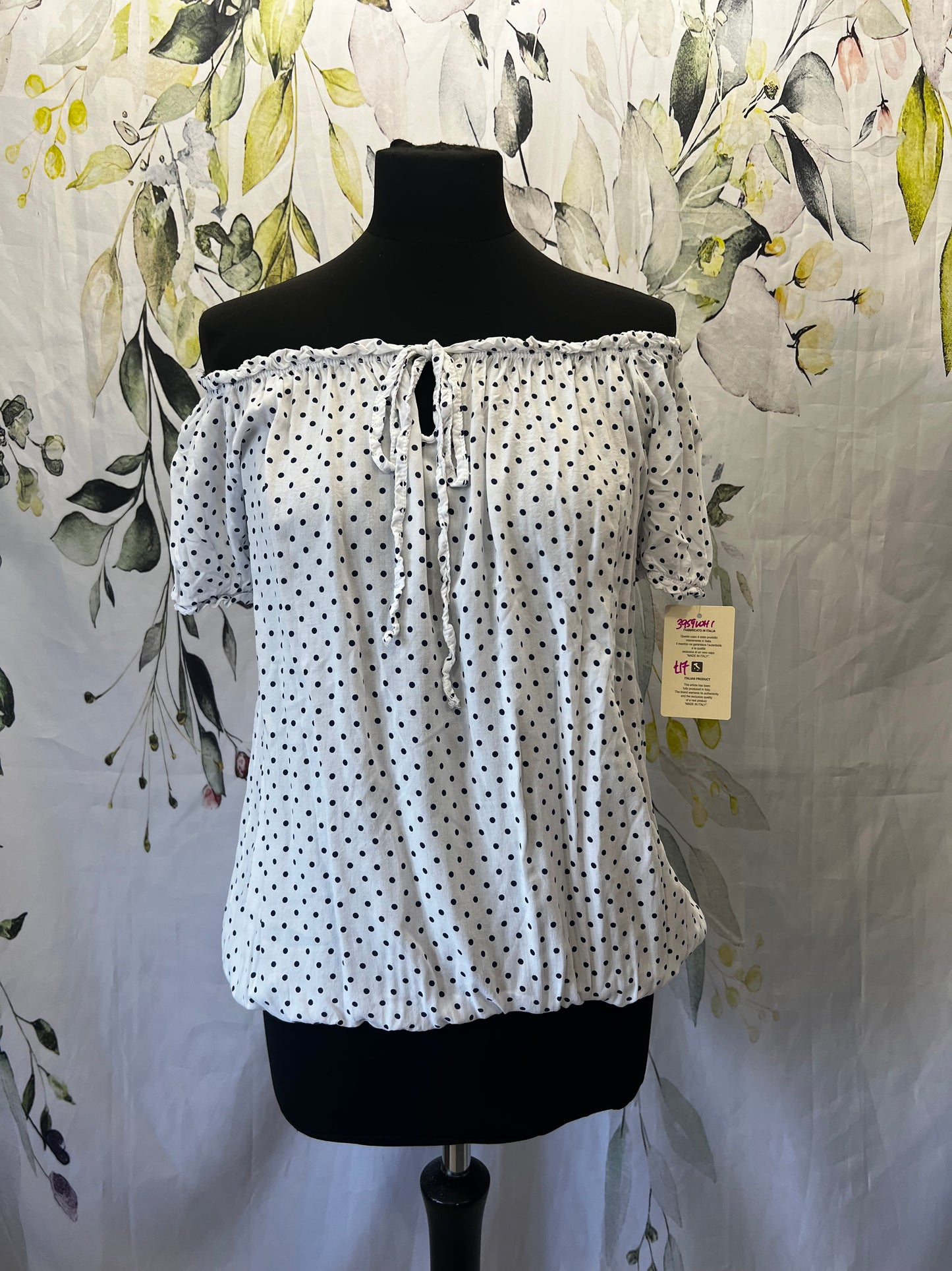 Spotty Bardot Top