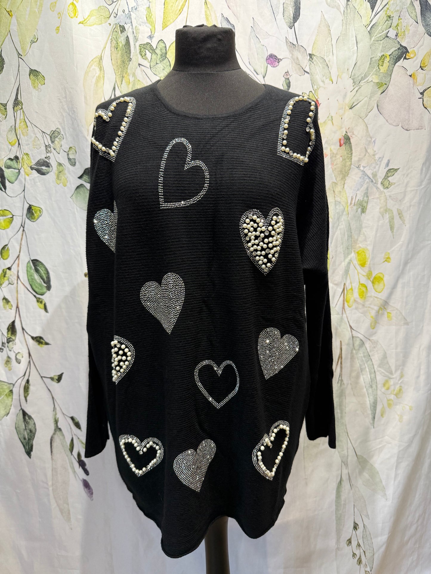 Heart Embellished Knit