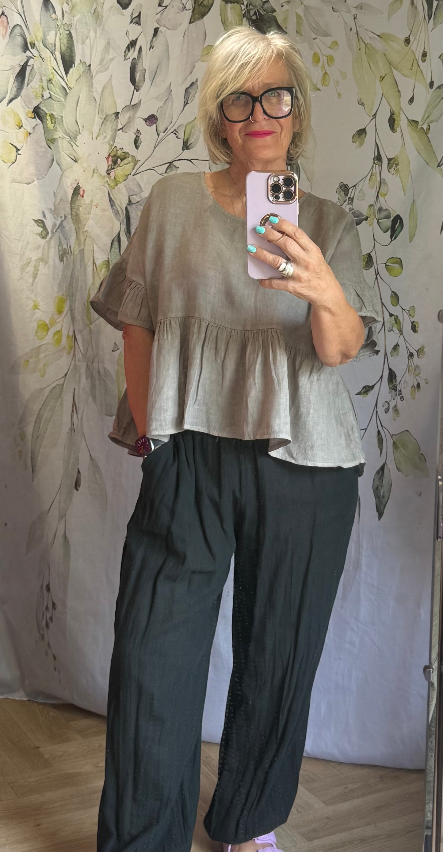 Linen Frill Top