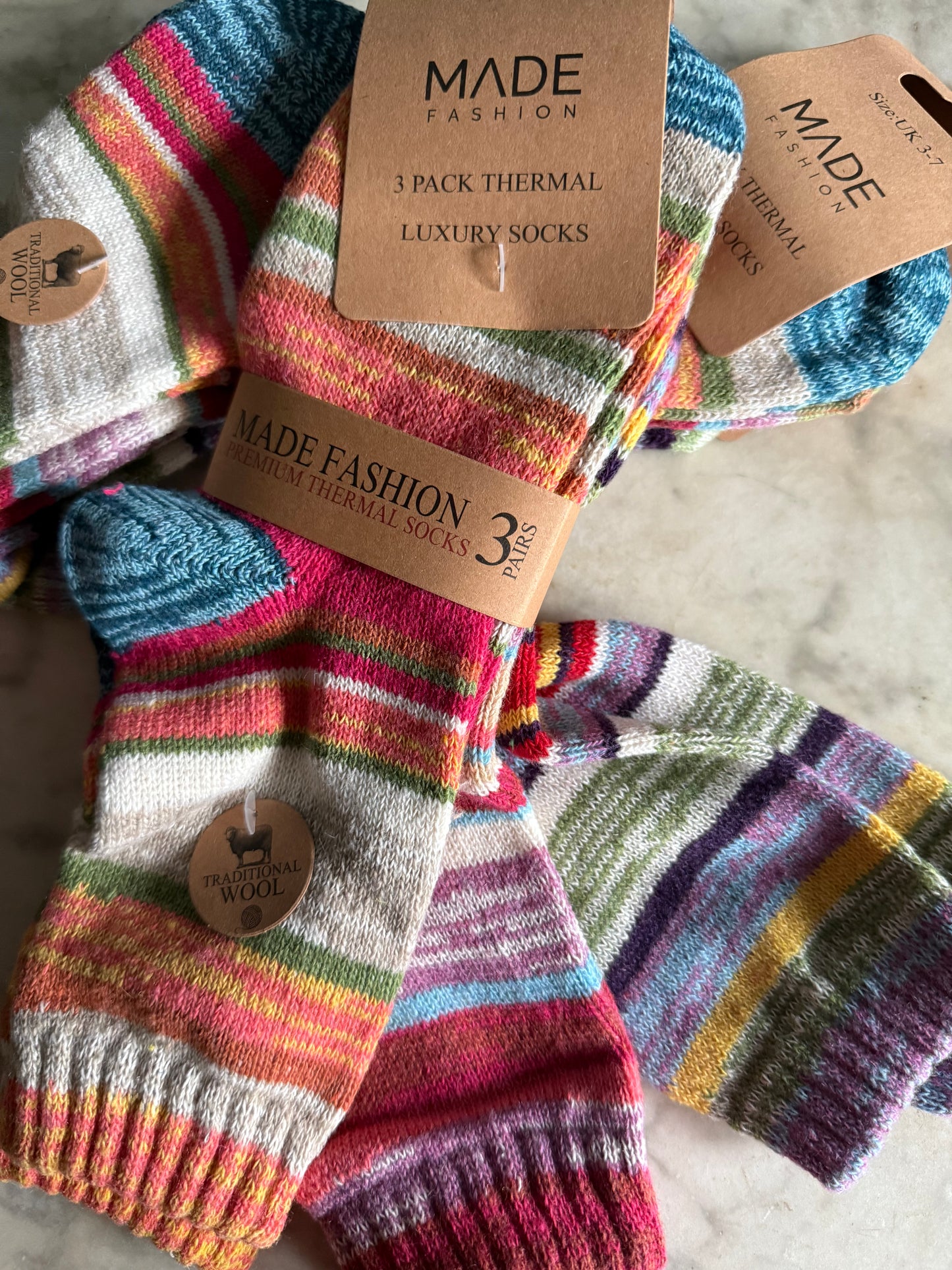 Nordic Style 3 Pack Socks