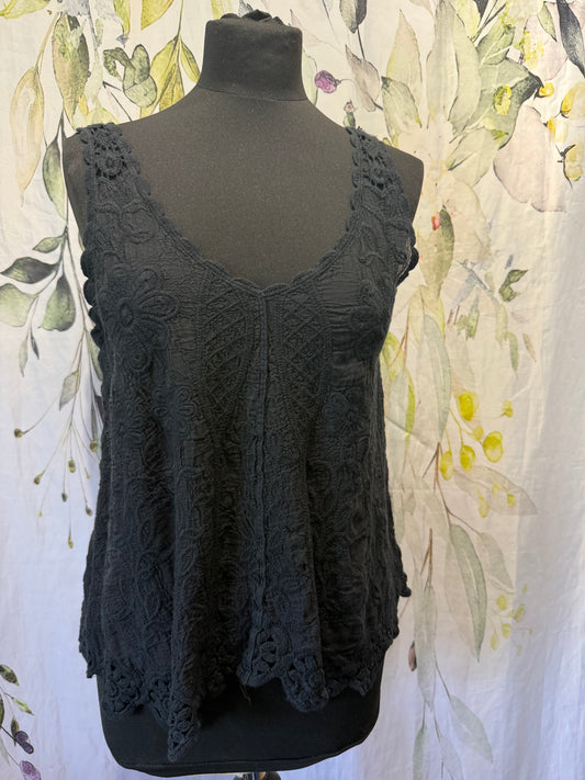 Embroidered Cotton Vest Top