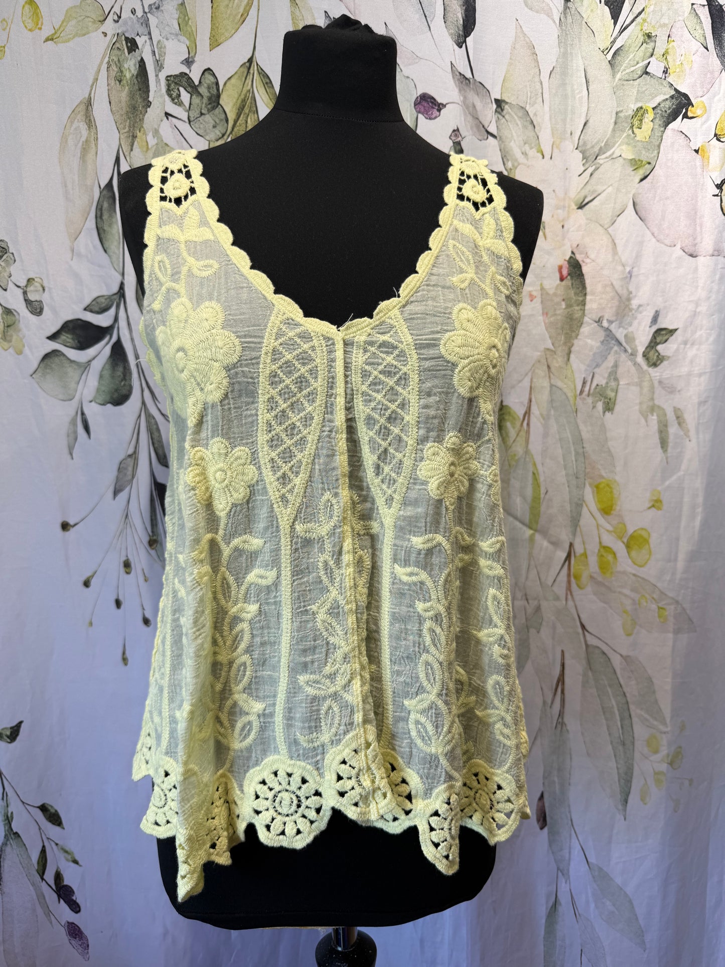 Embroidered Cotton Vest Top