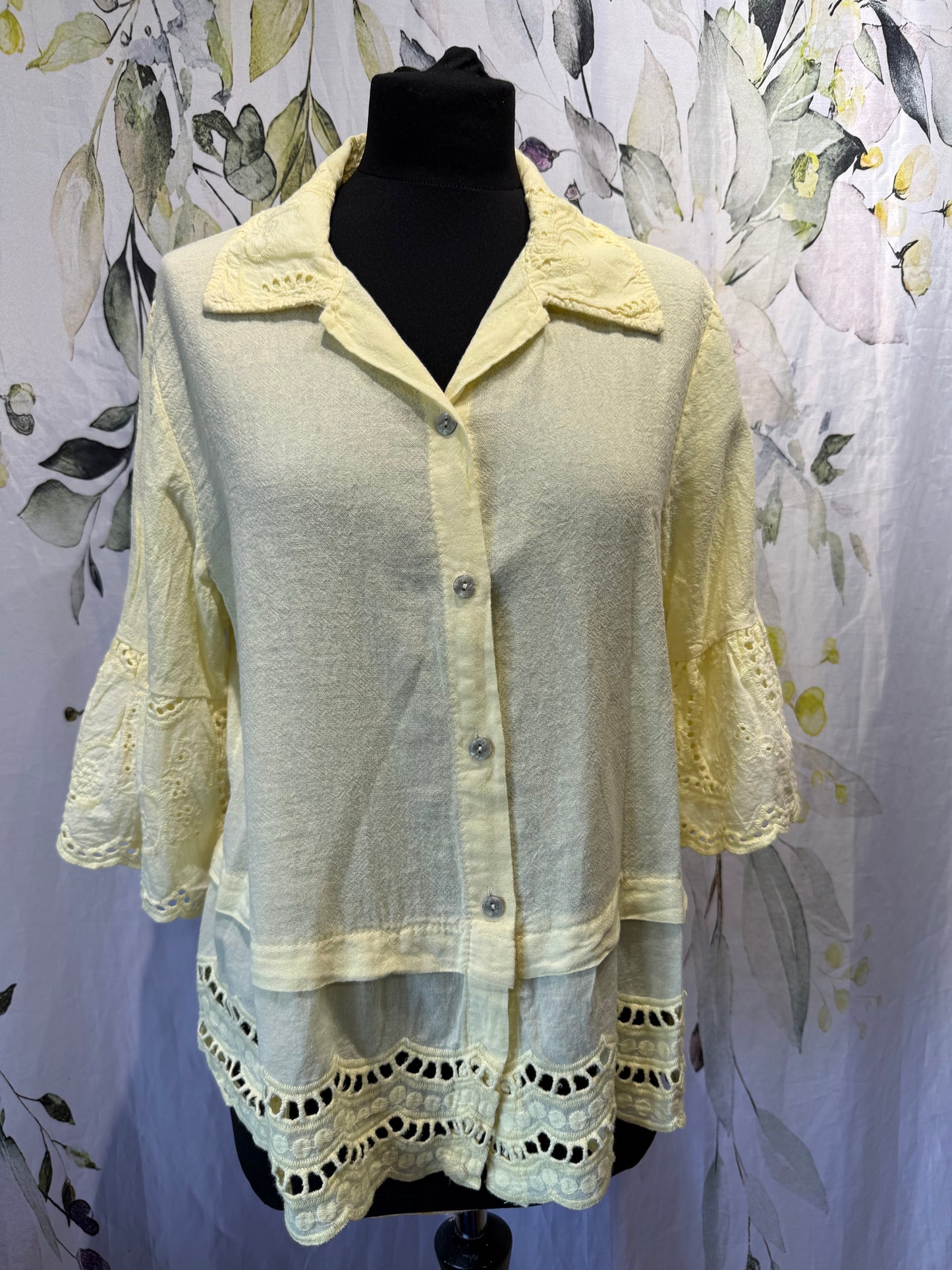 Broderie Anglaise Trim Shirt