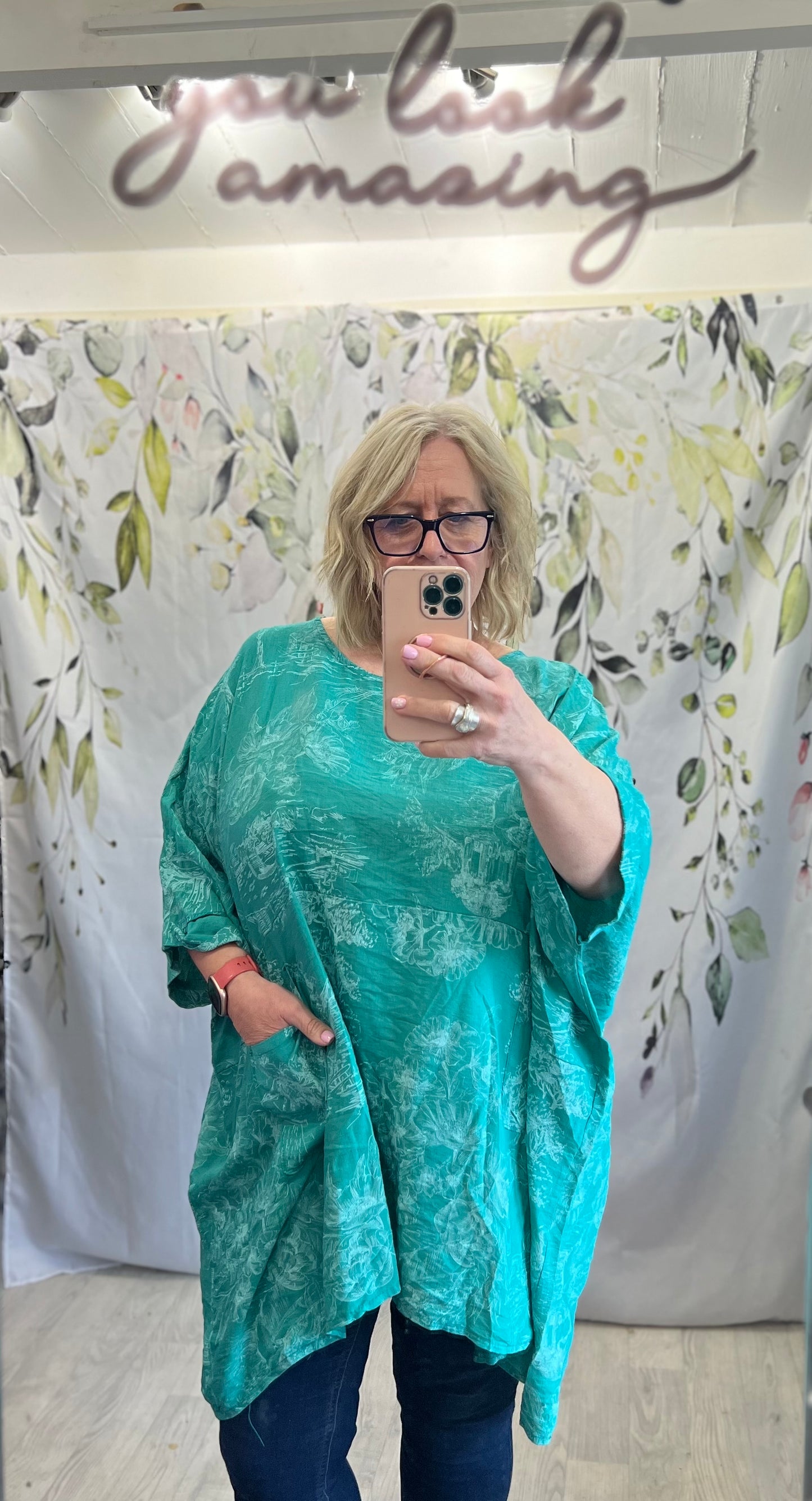 Lotus Print Oversized Top