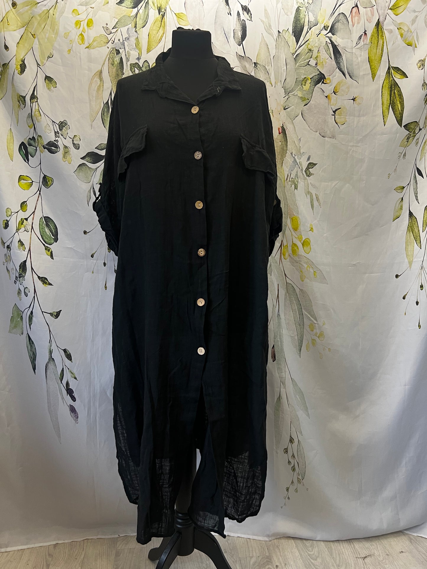 Linen Blend Shirt Dress