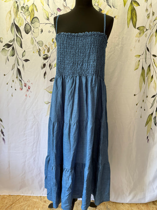 Shirred Denim Sundress