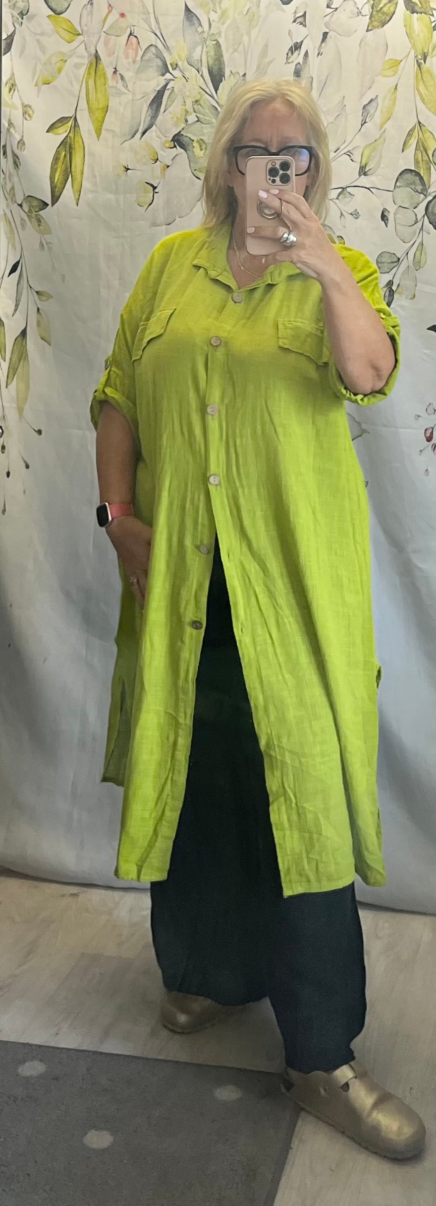 Linen Blend Shirt Dress