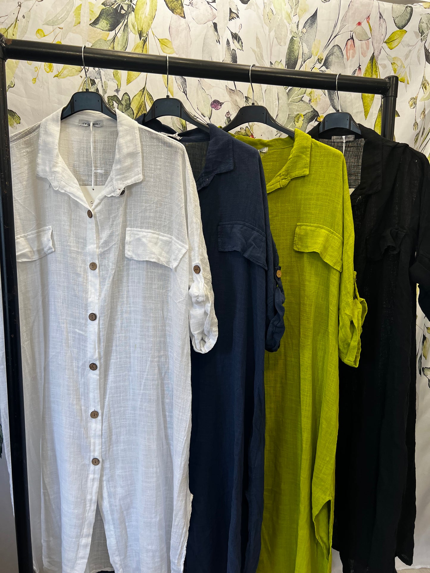 Linen Blend Shirt Dress