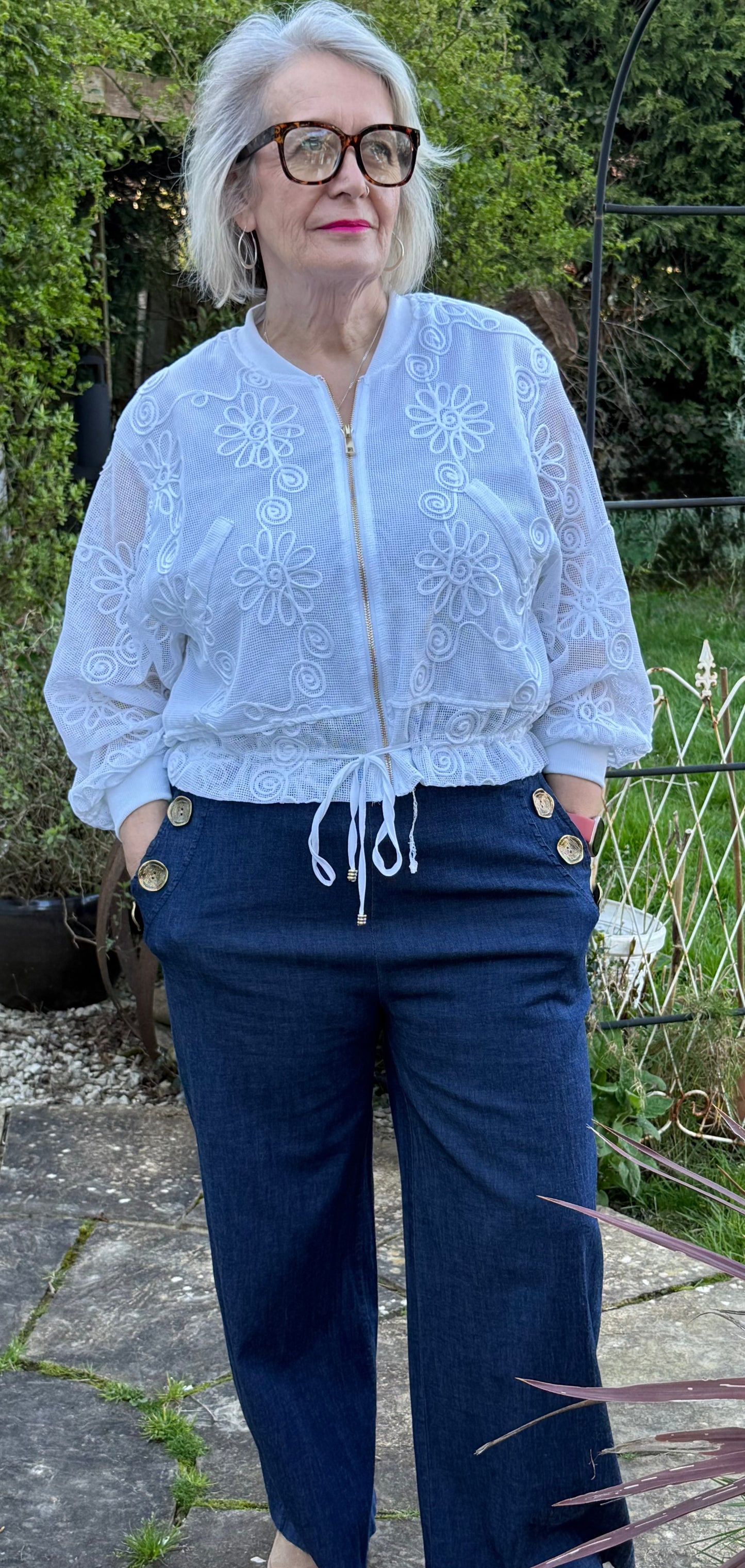 Lace Style Bomber Jacket
