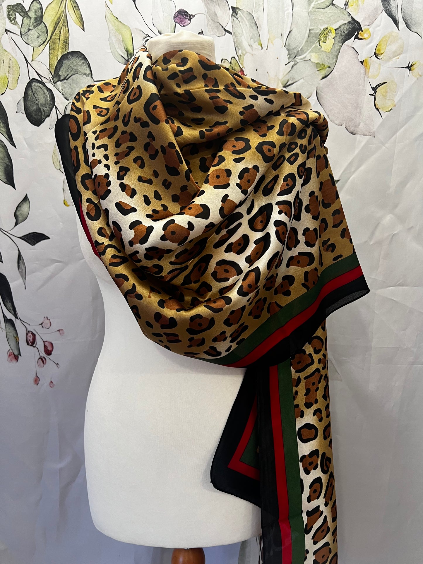 Leopard Print Silk Scarf