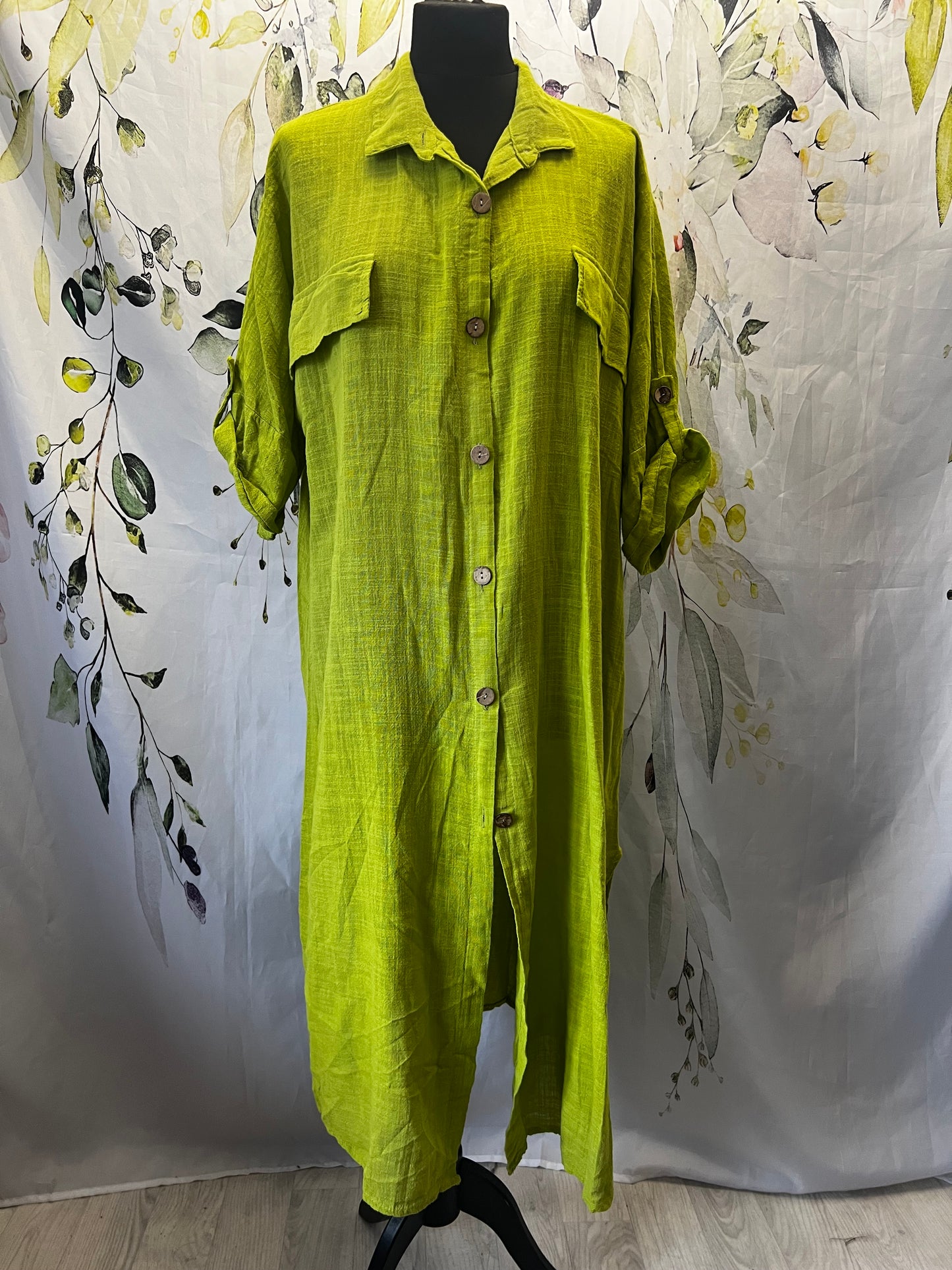 Linen Blend Shirt Dress