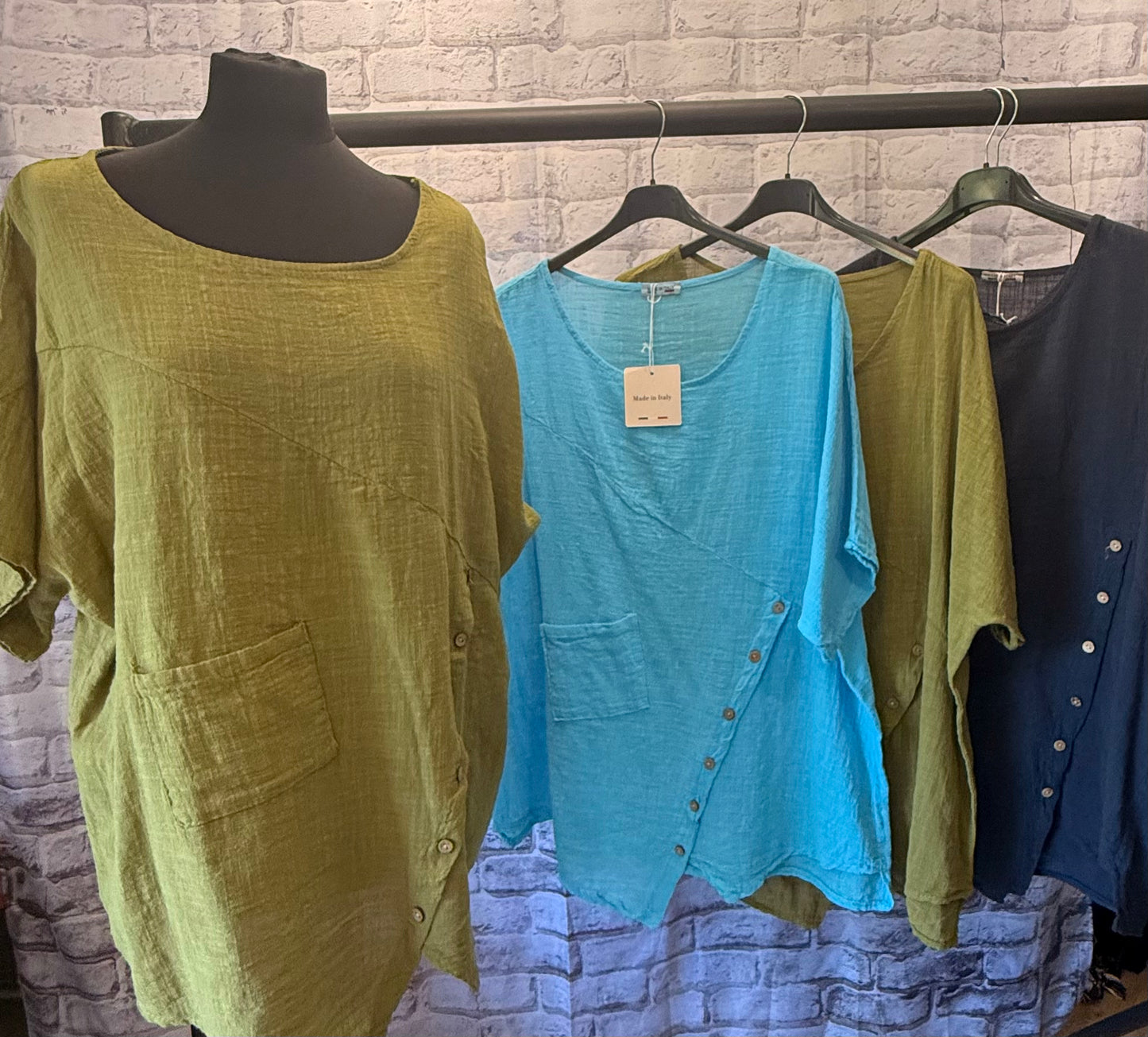 Asymmetric Button Top