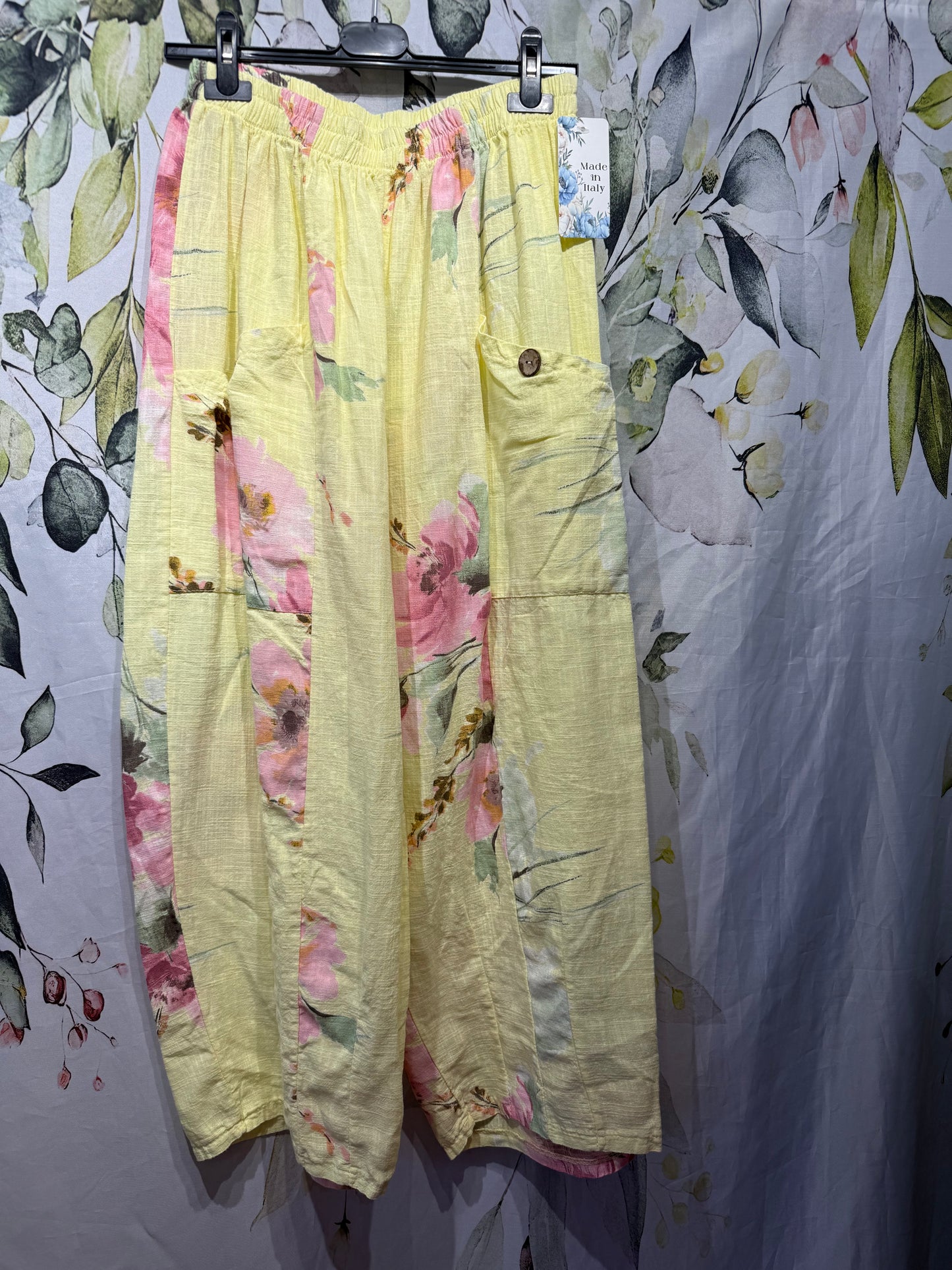 Floral Loose Cotton Trousers
