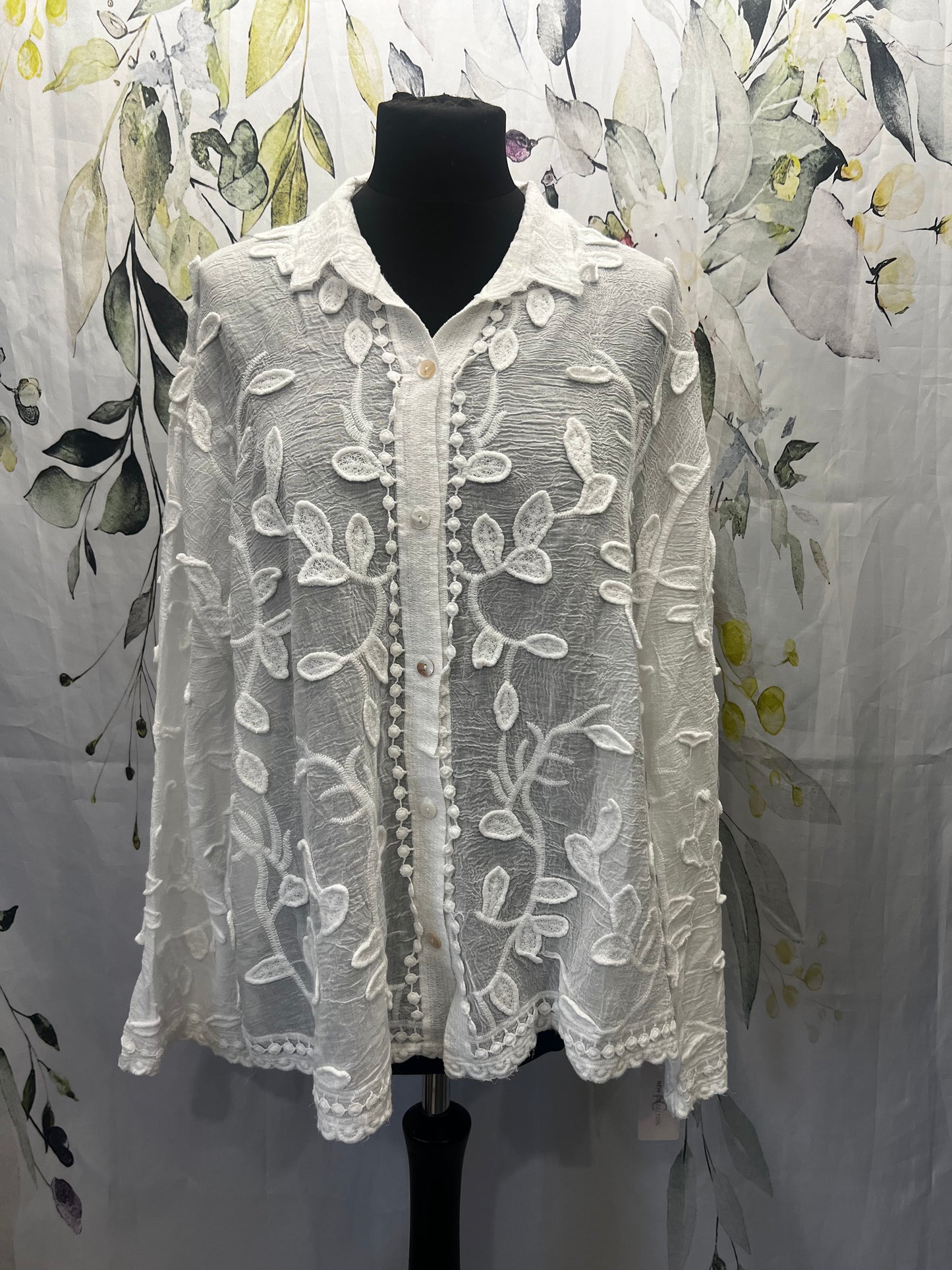 Leaf Embroidered Shirt