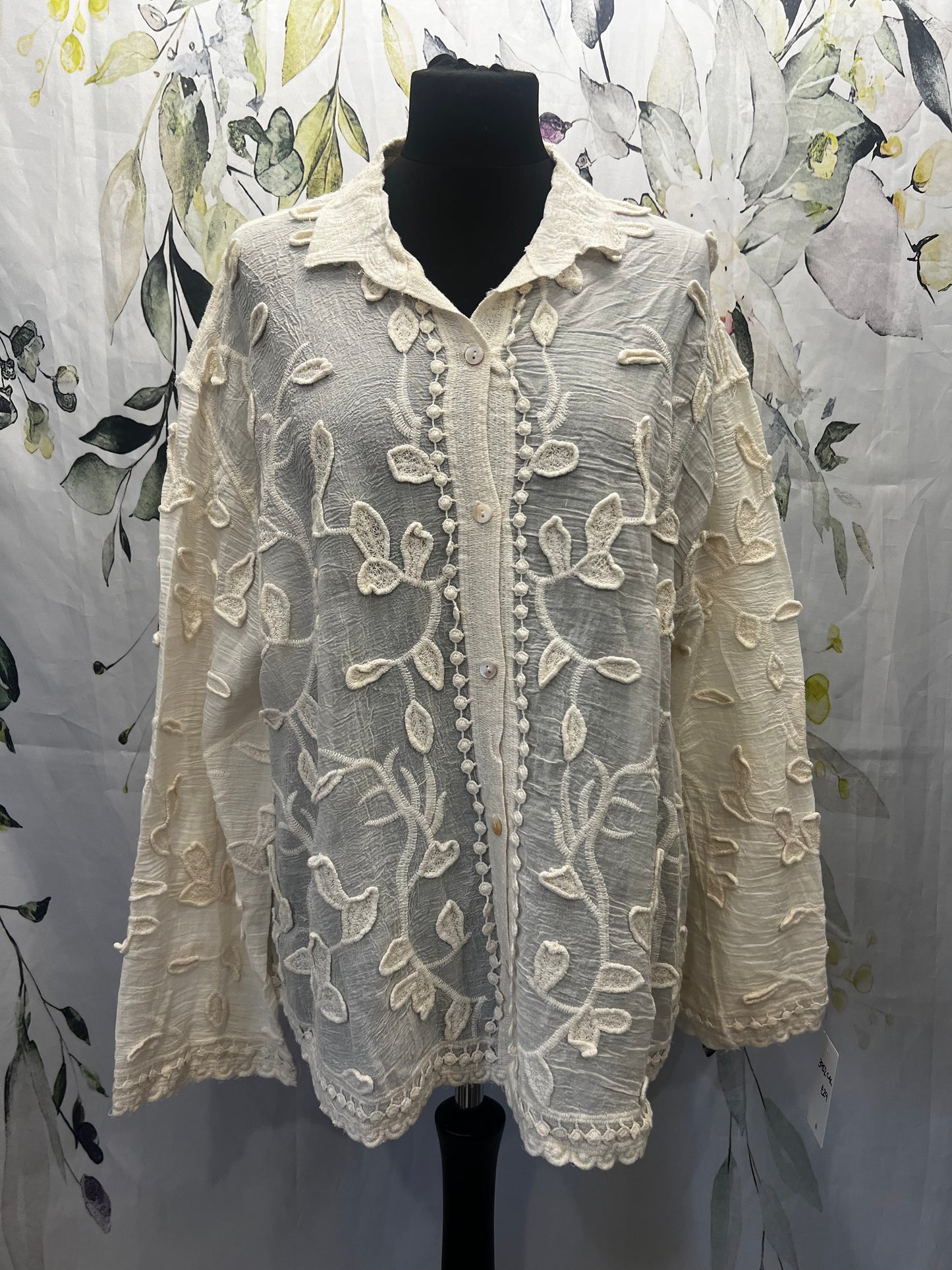 Leaf Embroidered Shirt