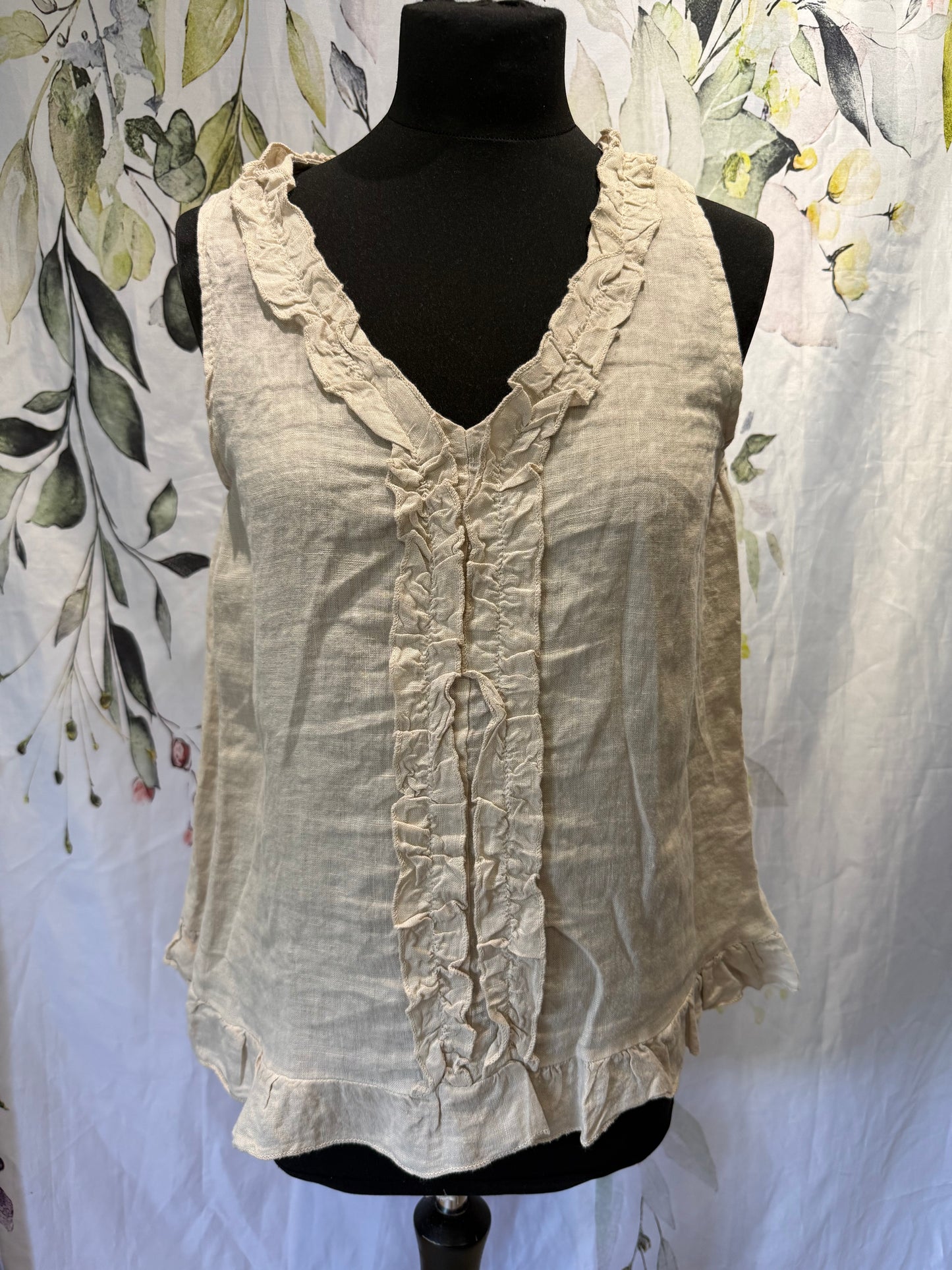 Linen Frill Top