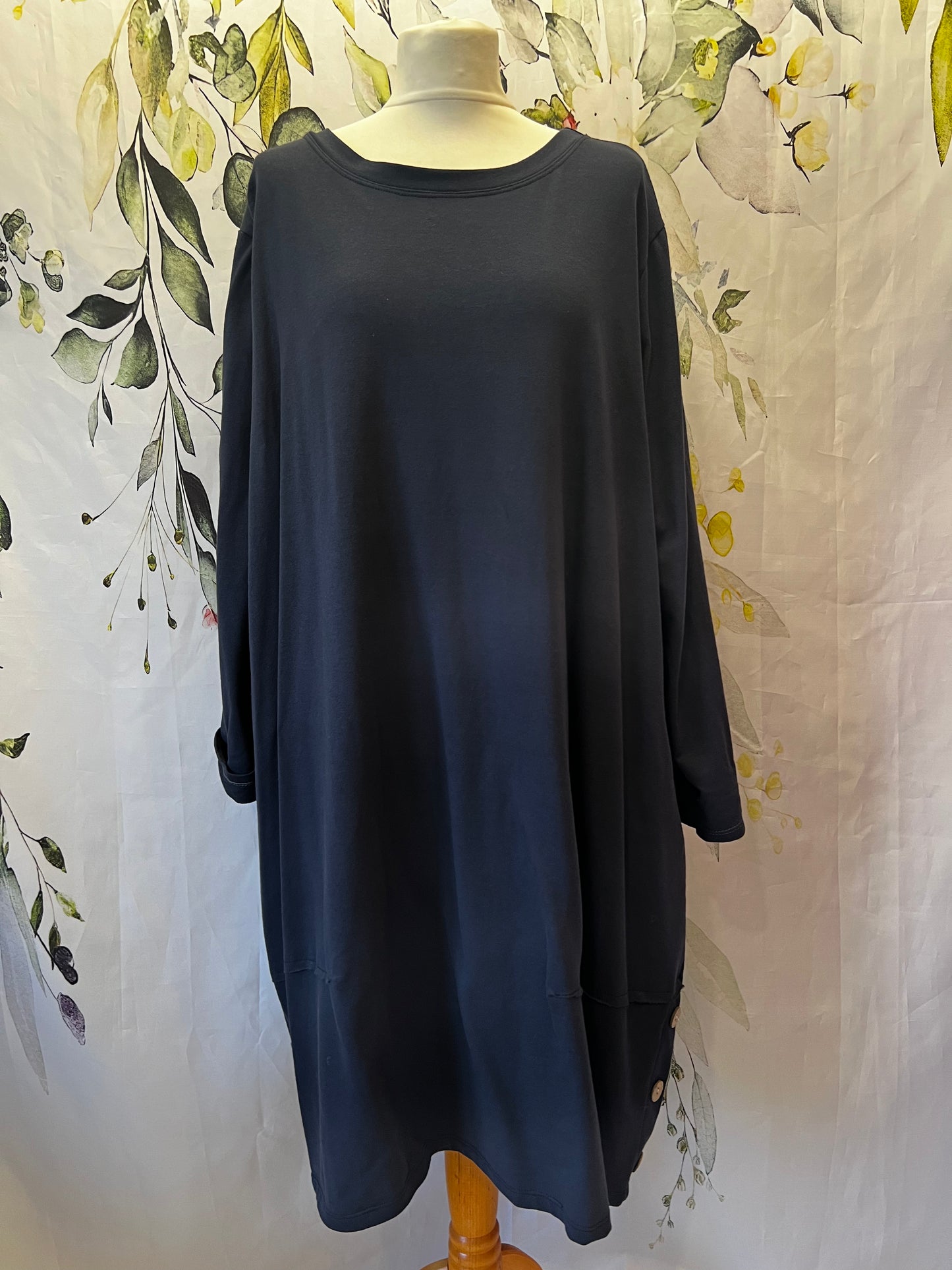 Jersey Tunic Dress With Button side Detail