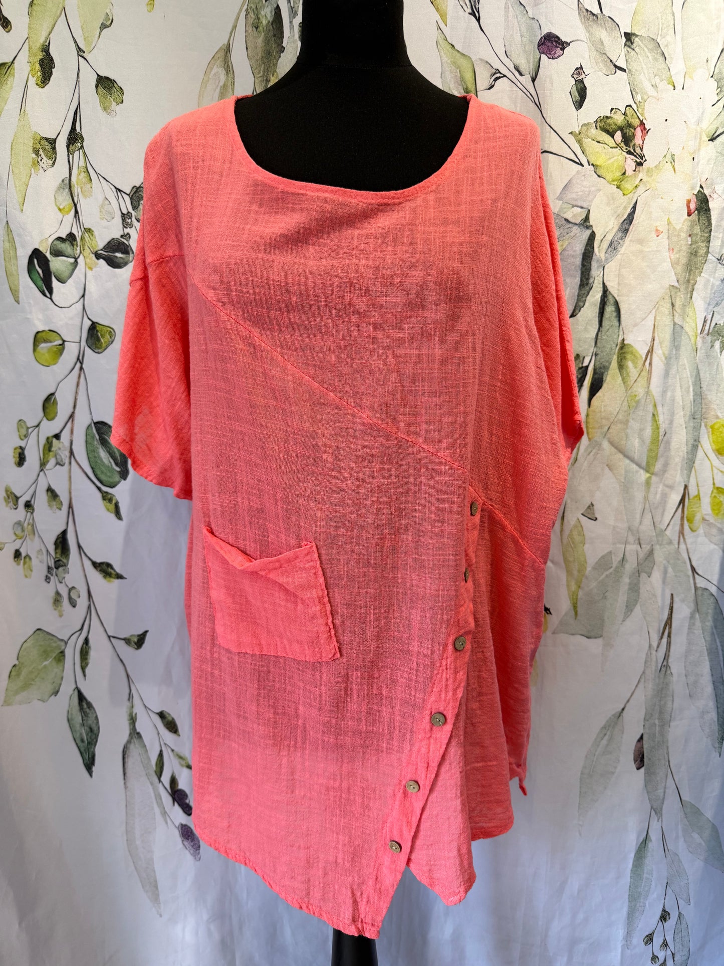 Asymmetric Button Top