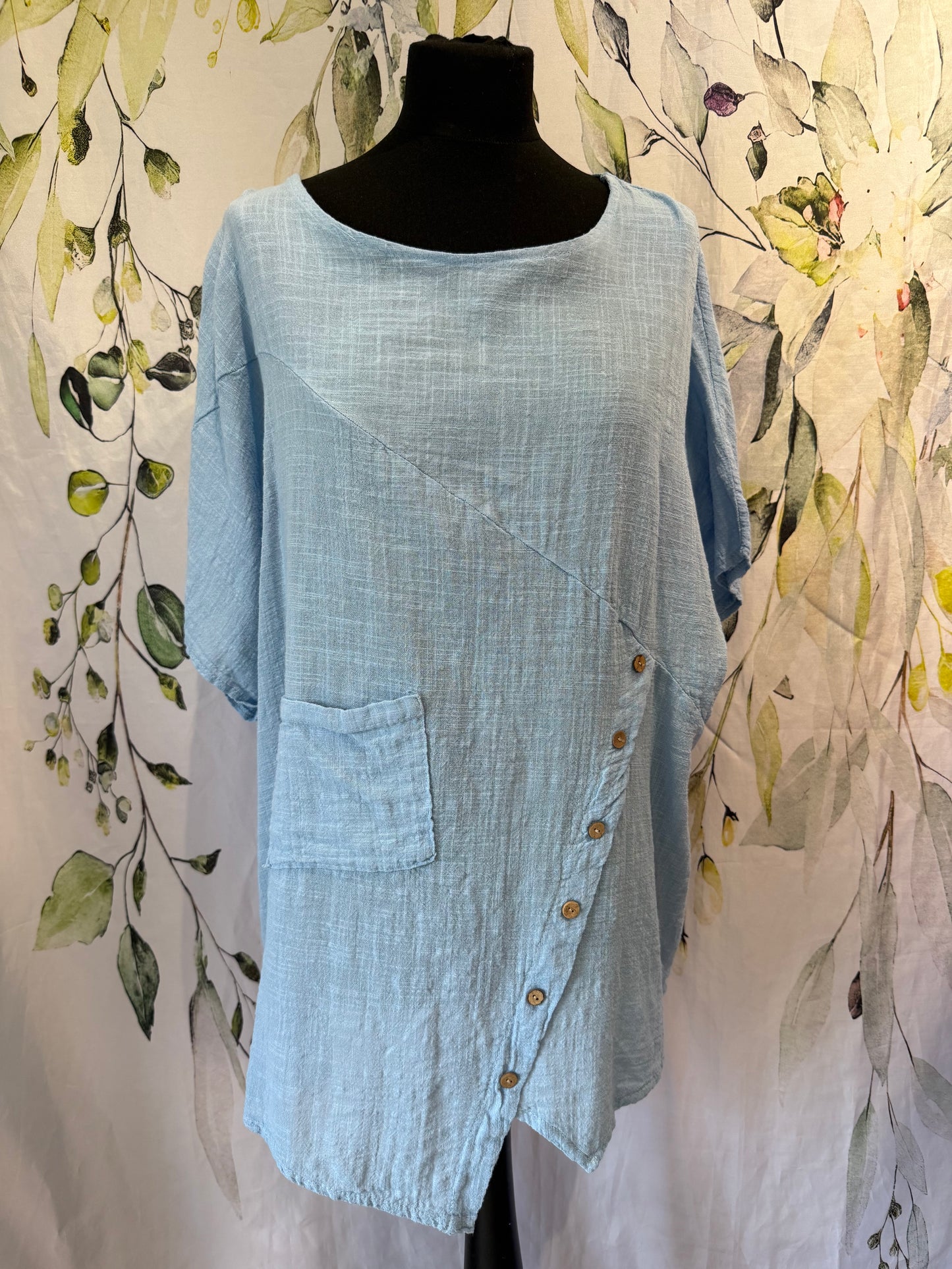 Asymmetric Button Top