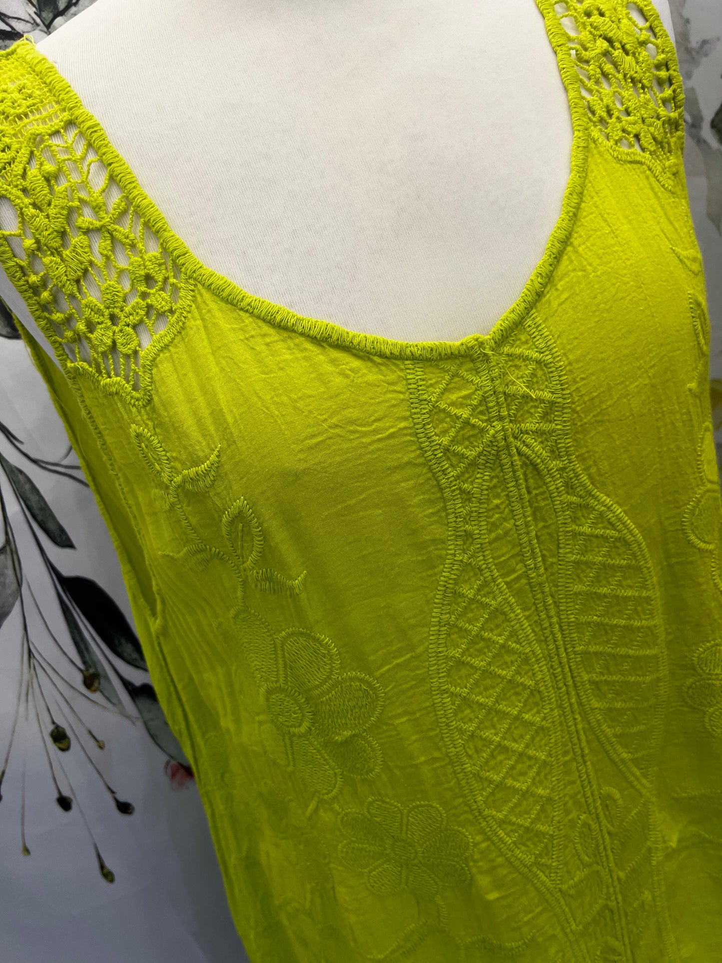 Embroidered Vest Top