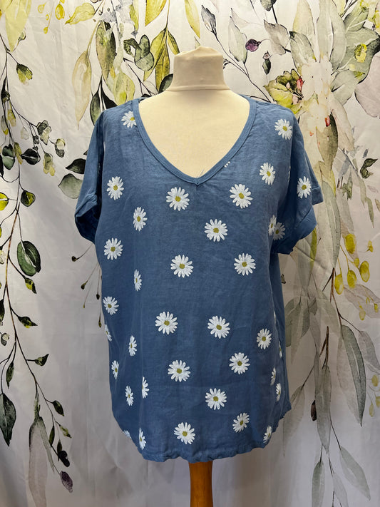 Linen Front Daisy Top