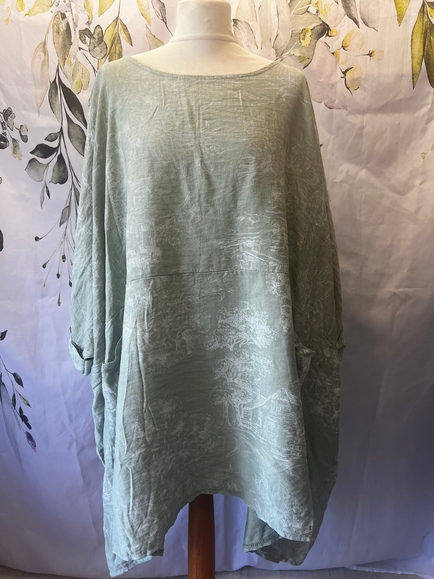 Lotus Print Oversized Top