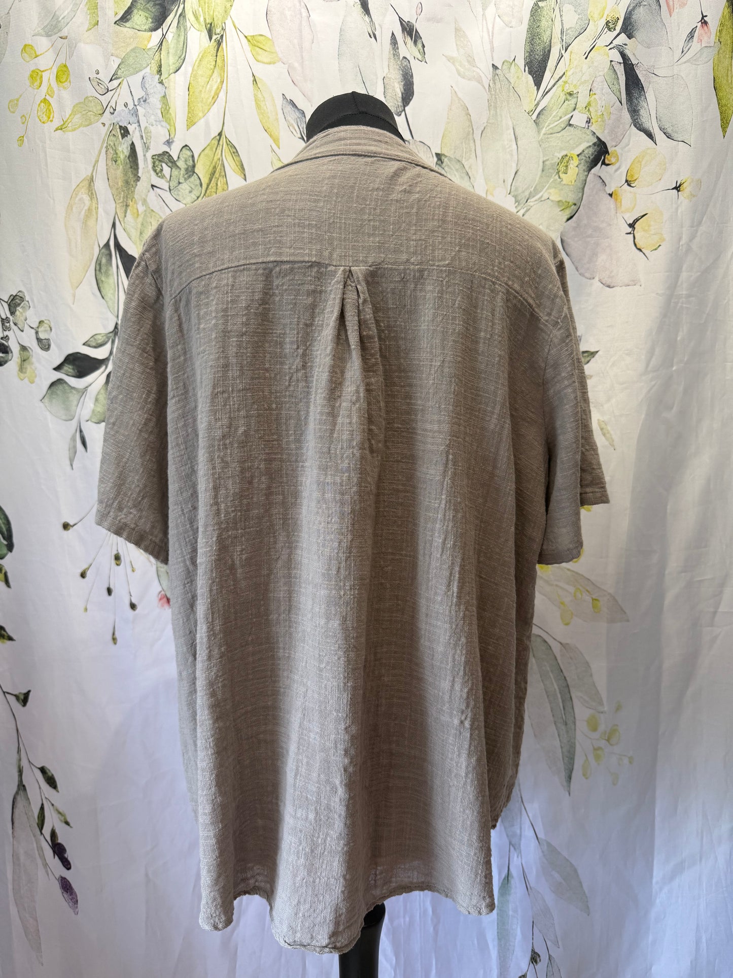Granddad Collar Cotton Shirt