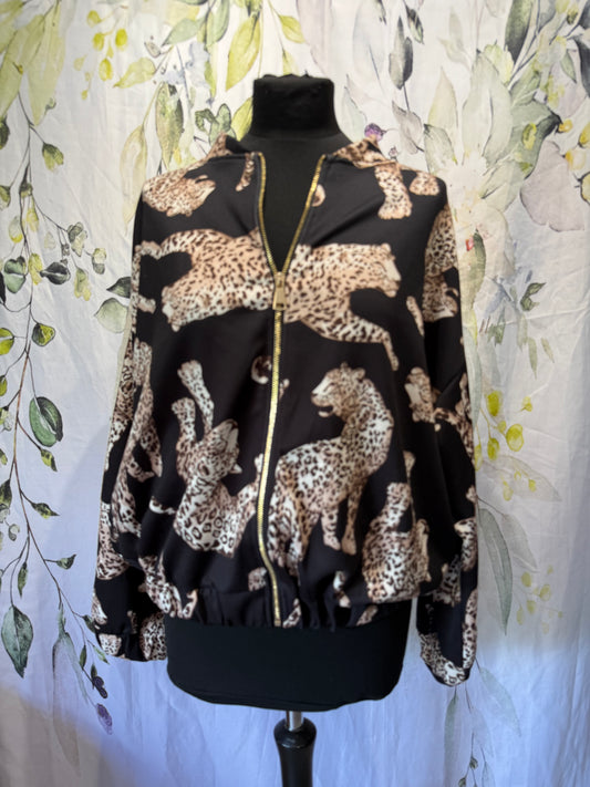 Leopard Print Bomber Jacket