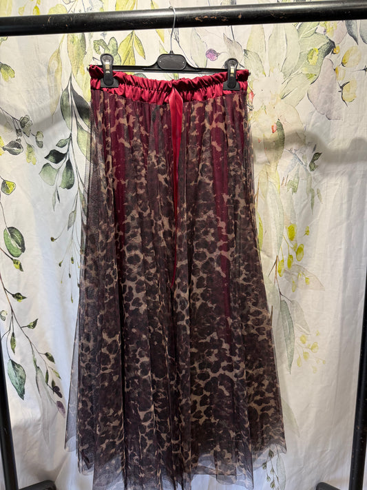 Animal Print Tulle Skirt
