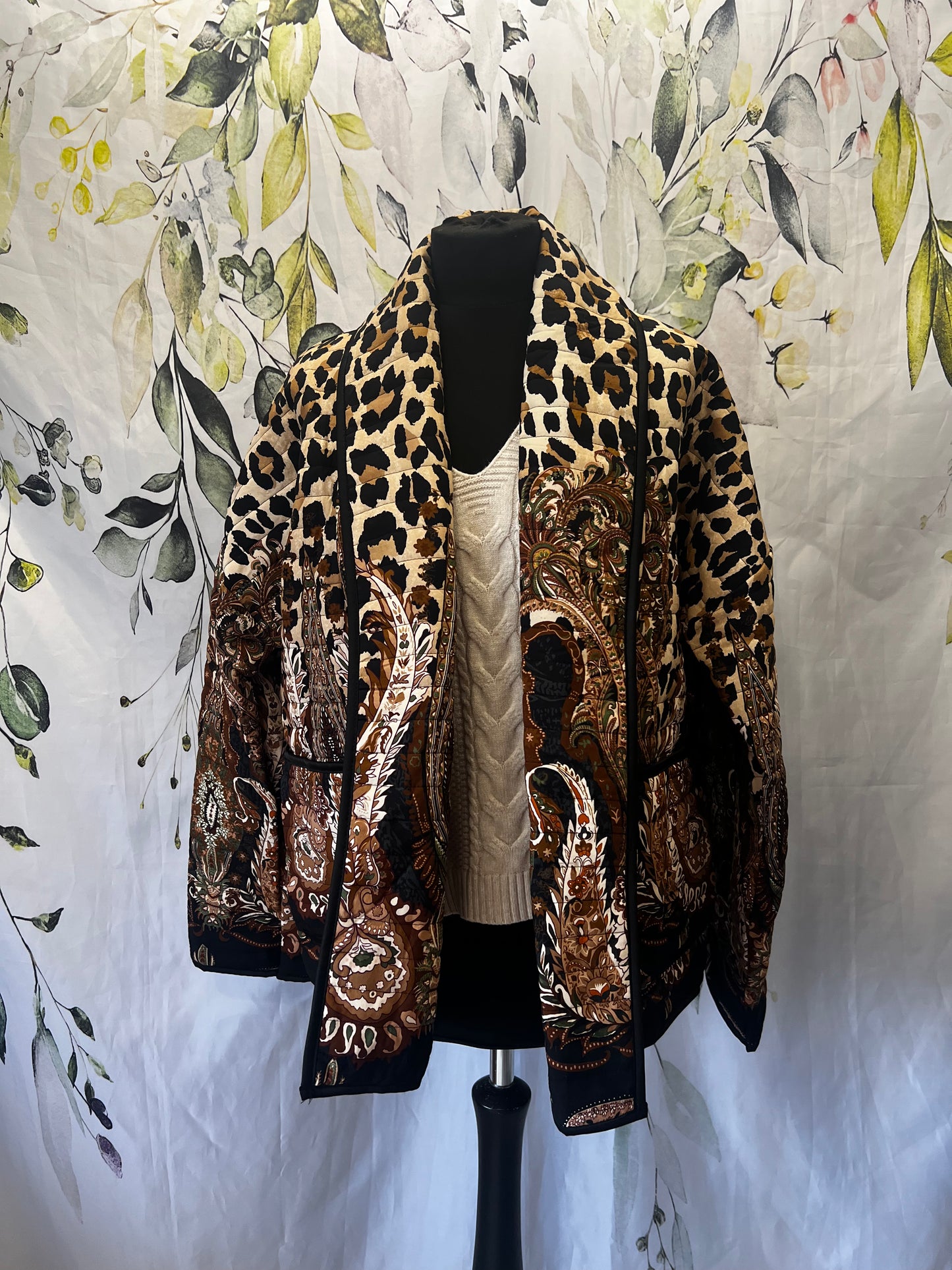 Quilted Leopard Print Jacket