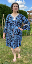 Load image into Gallery viewer, Animal Print Dress With Tassel Trim
