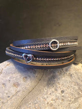 Load image into Gallery viewer, Leather Effect Multi Wrap Bangle
