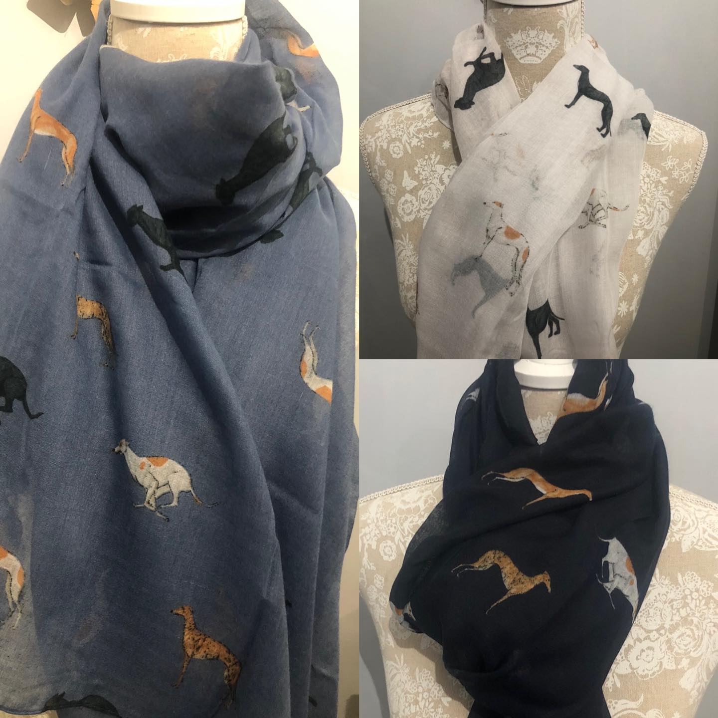 Greyhound Print Scarf