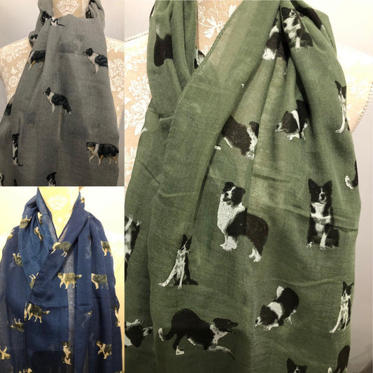 Border Collie Print Scarf