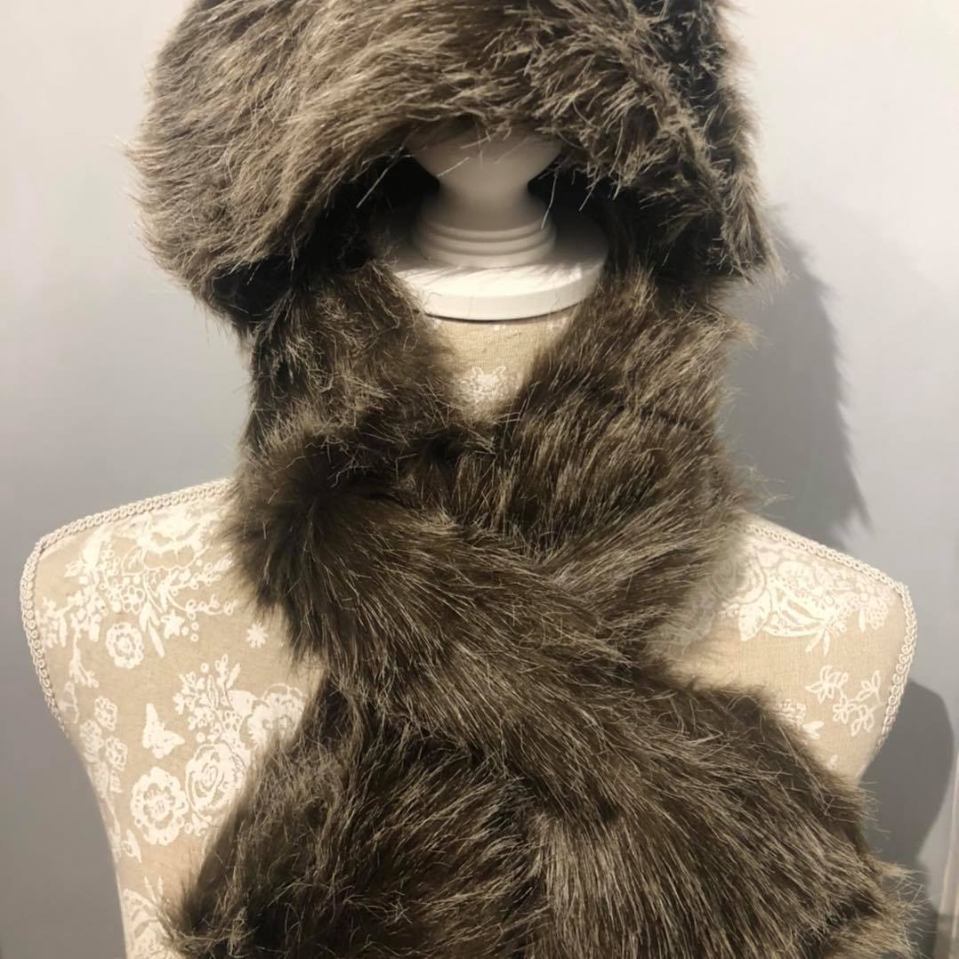 Faux Fur Hat and Scarf Set