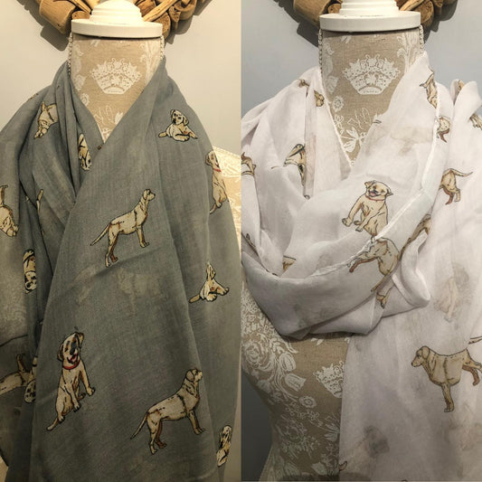 Golden Labrador Print Scarf