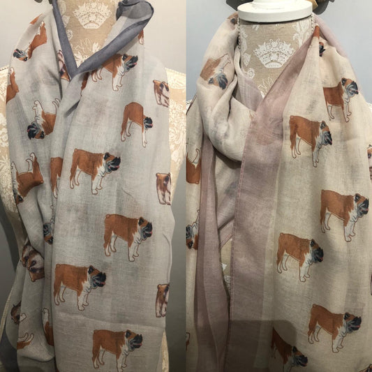 Bulldog Print Scarf