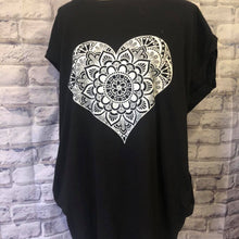 Load image into Gallery viewer, Oversized T Shirt Mehndi Heart
