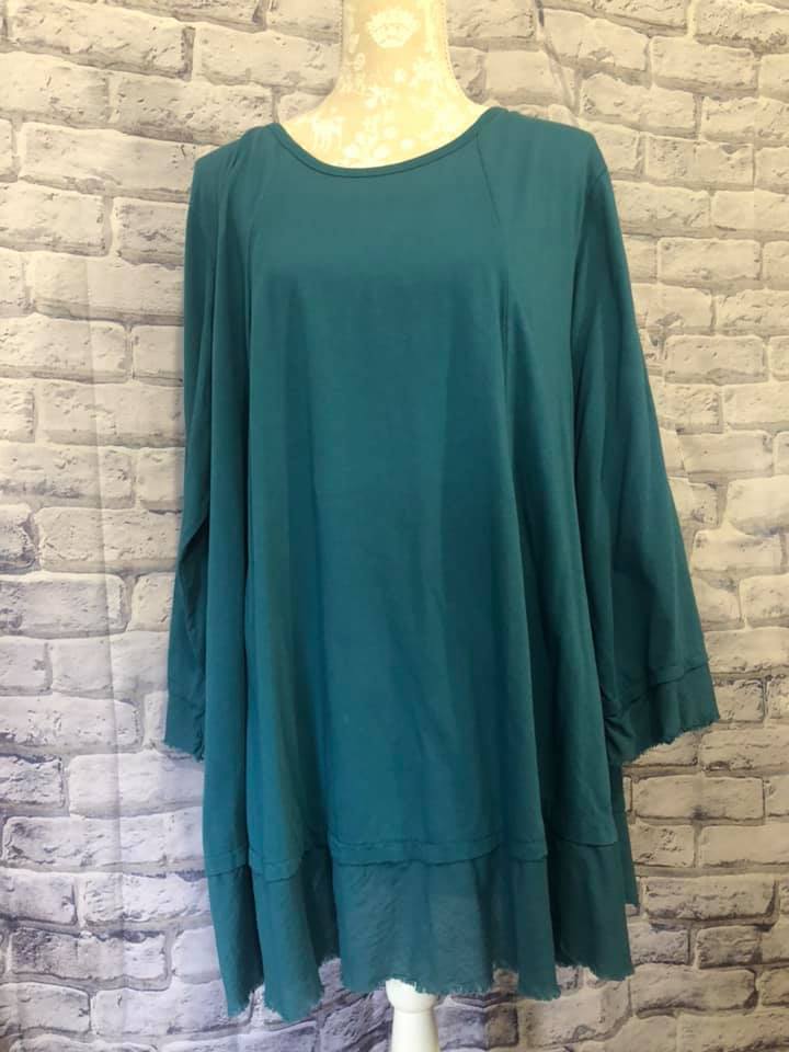 Jersey Top With Frilled Hem