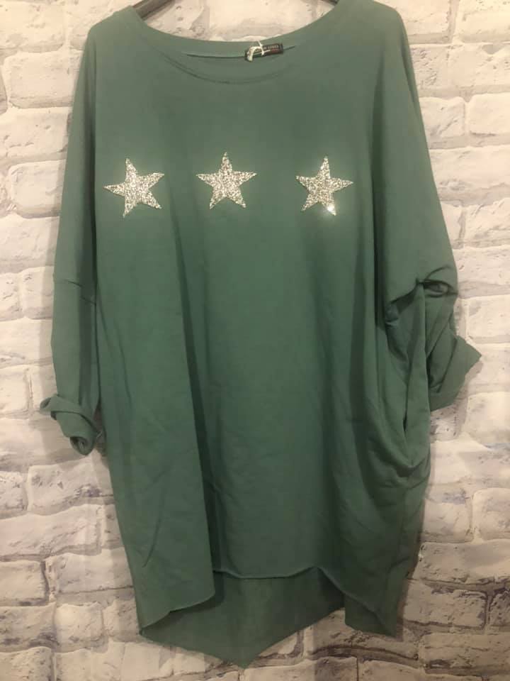 Oversized Sweat With Sparkle Stars
