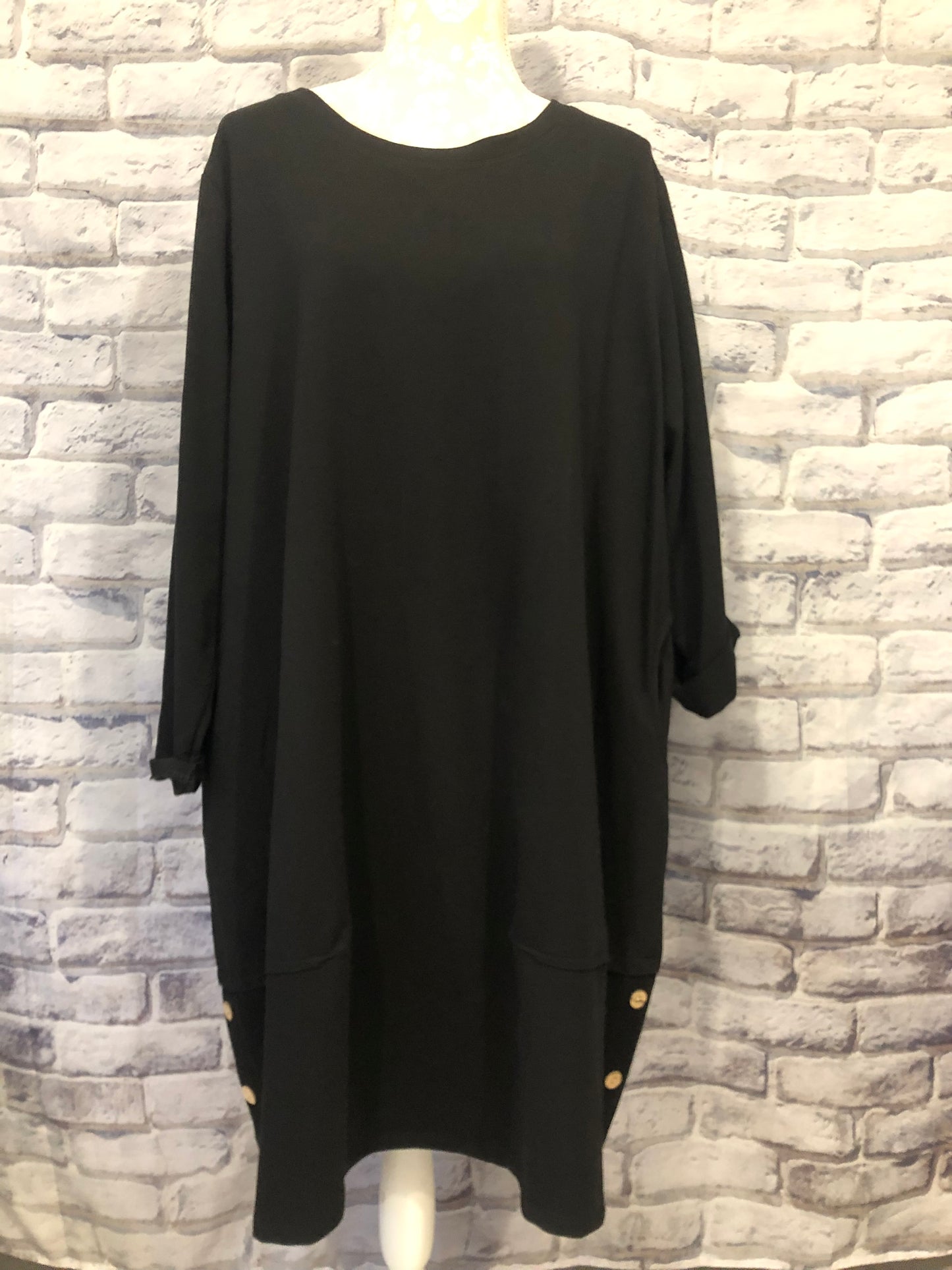 Jersey Tunic Dress With Button side Detail