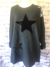 Load image into Gallery viewer, Oversized Sweat with Sequin Star Shoulder
