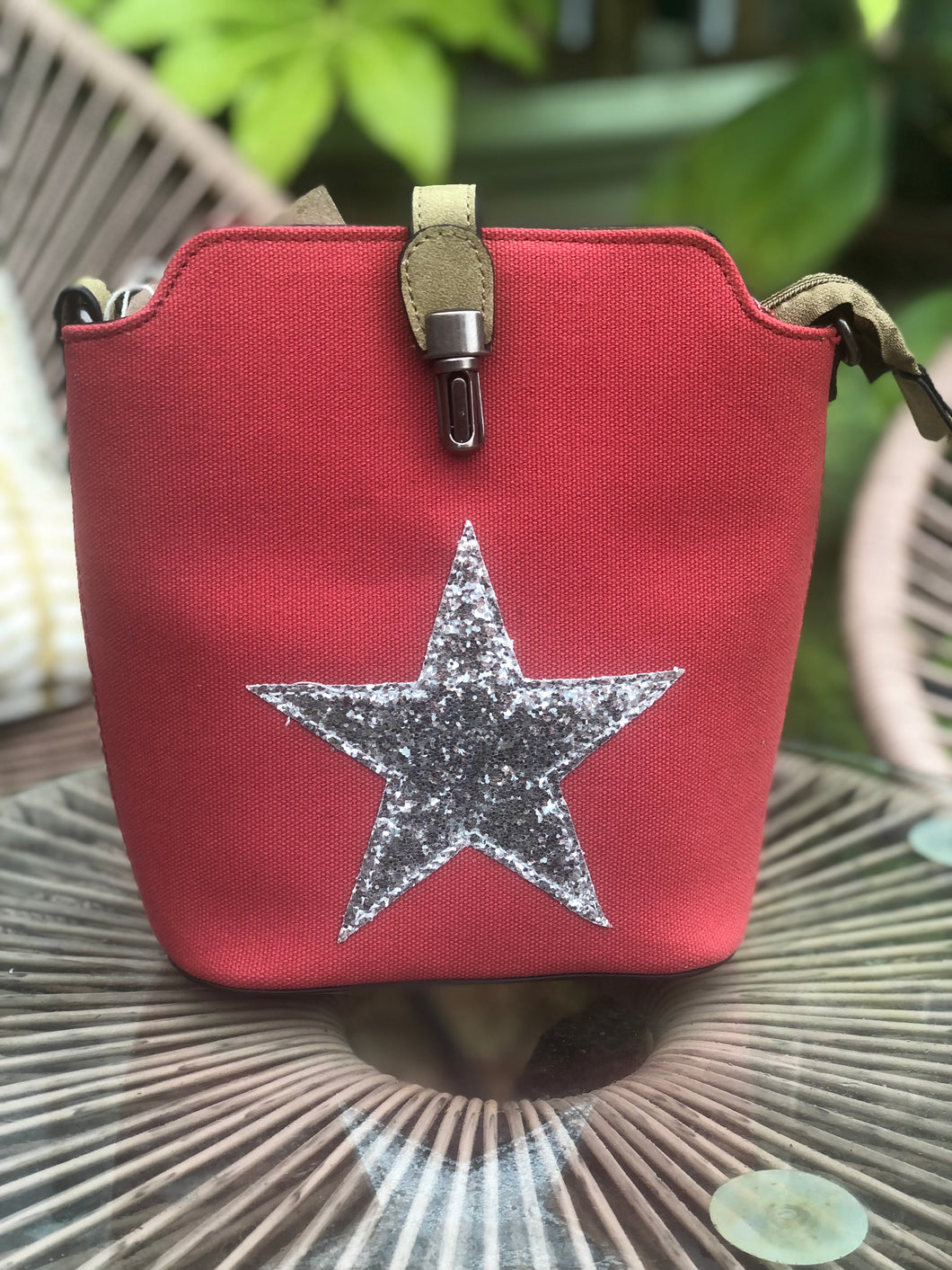 Small Crossbody Bag With Sparkle Star