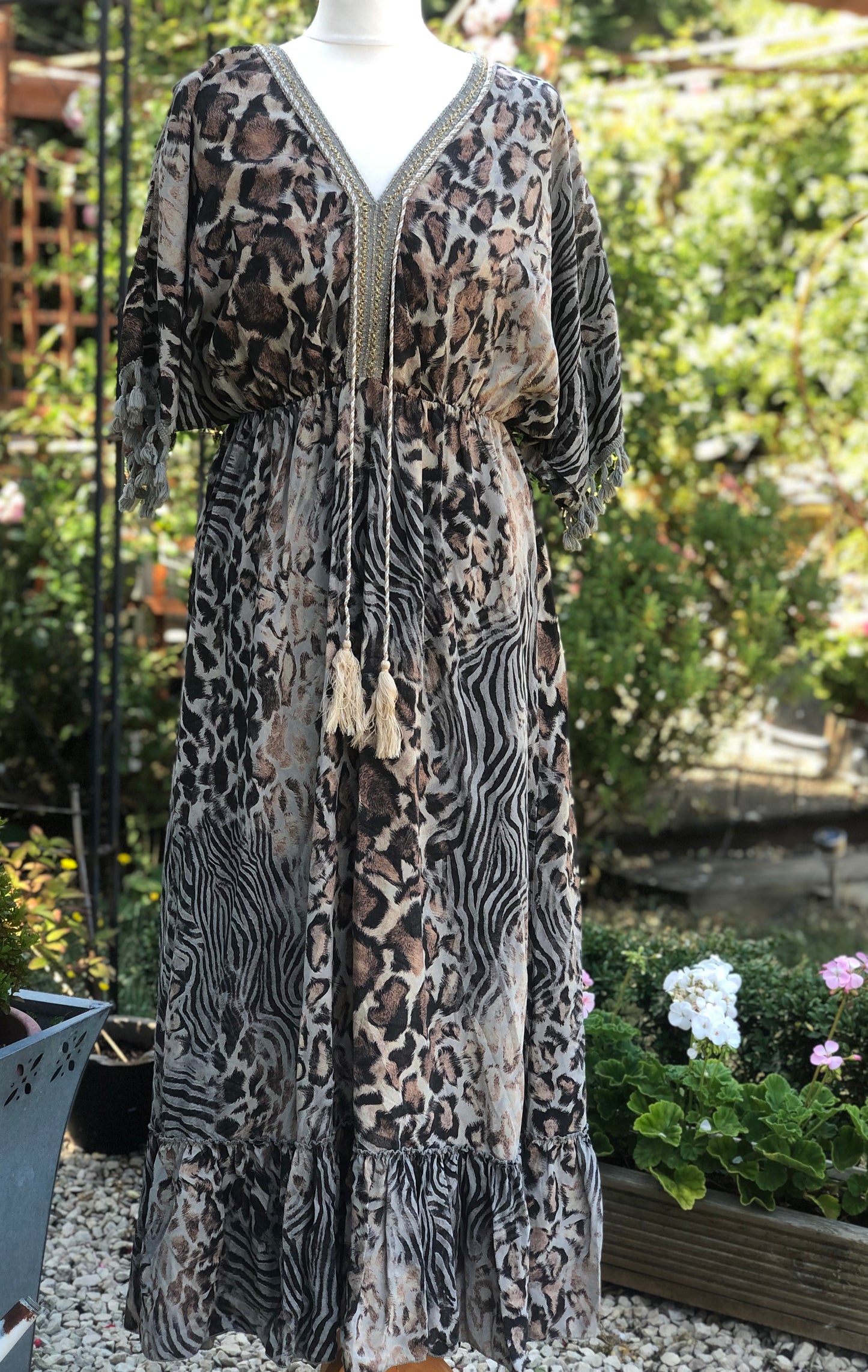 Tassel Trim Midi Dress